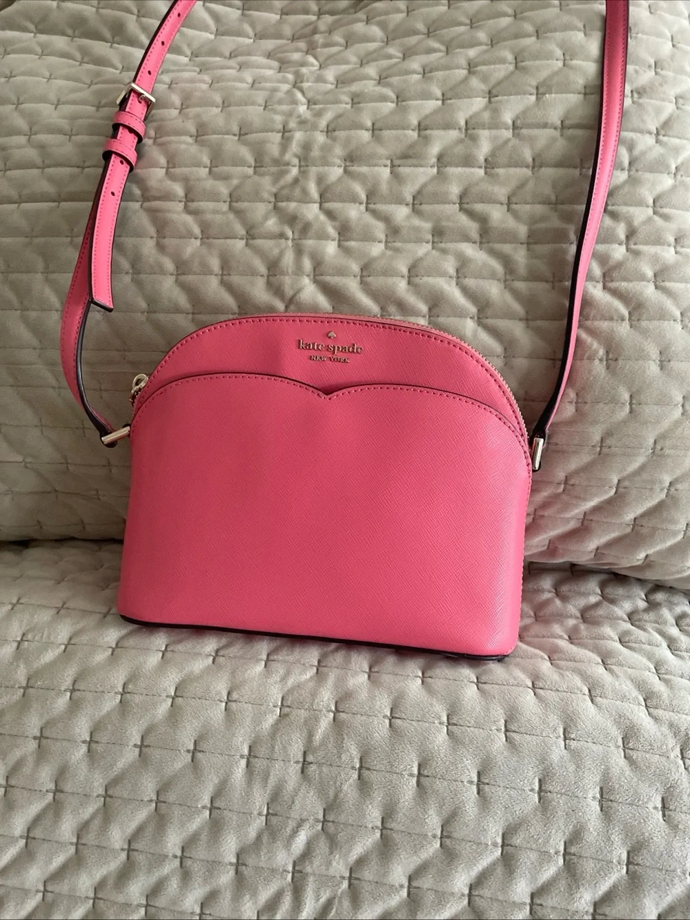kate spade Pink Saffiano Scallop Crossbody Bag